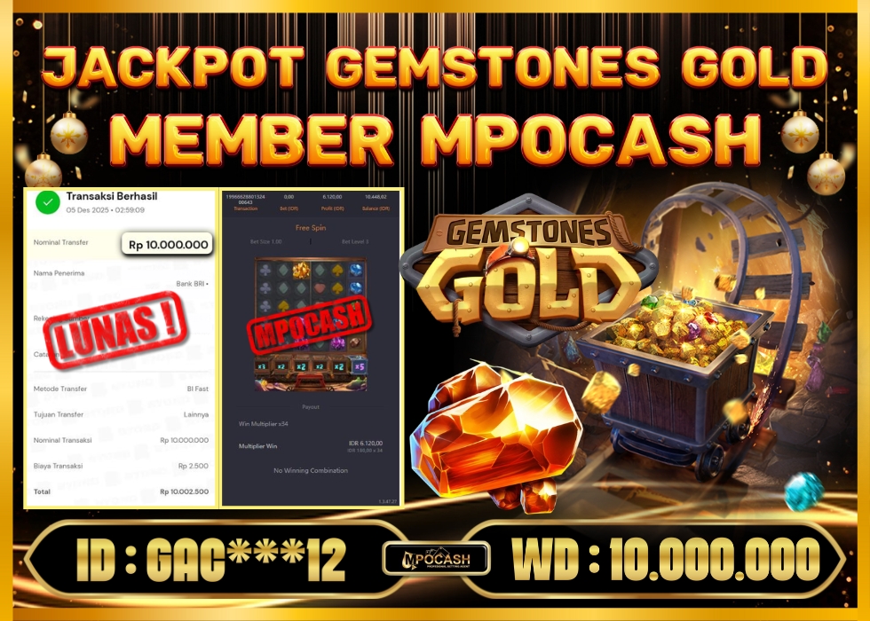 MPOCASH JACKPOT GEMSTONES GOLD